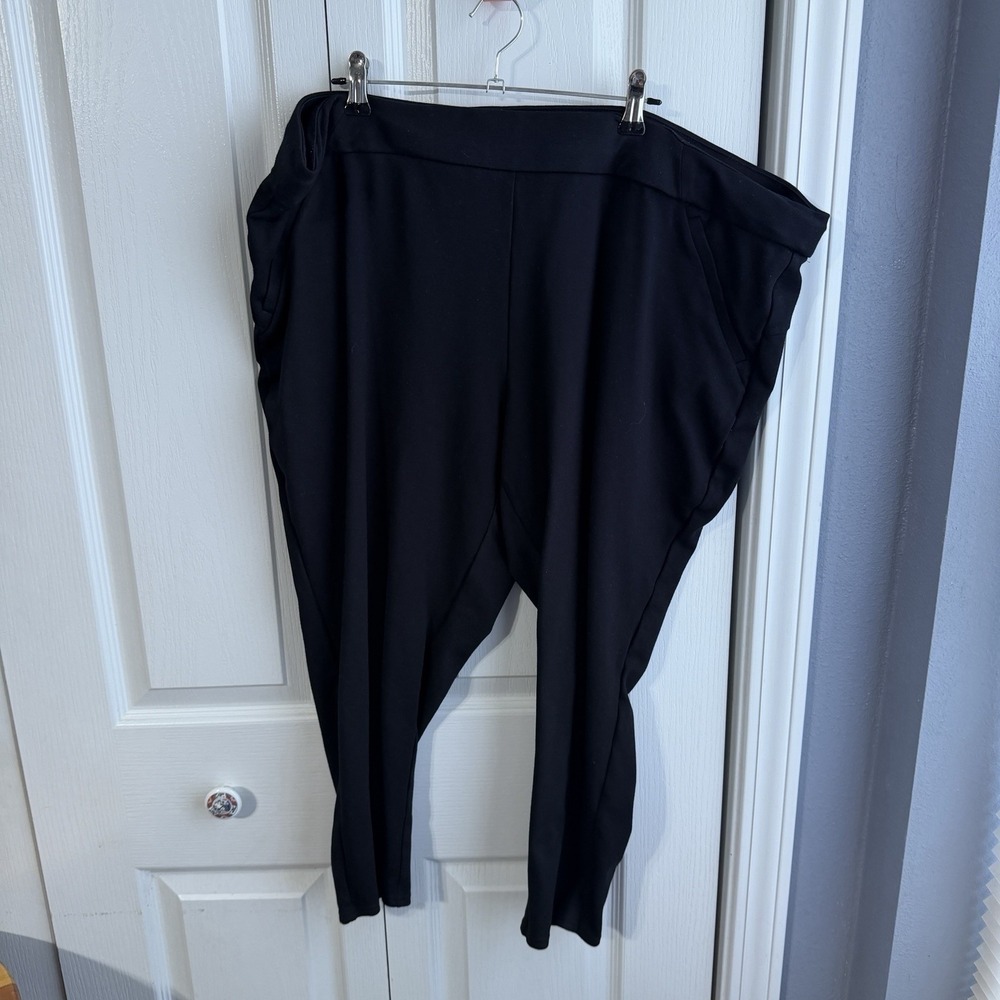 Maurices Black Cropped Pull On Faux Pockets Pants Women's Size 3X Office Travel